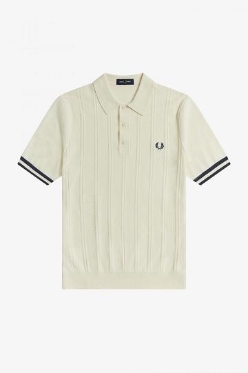 Fred Perry Tipping Texture Neulottu Miesten Paidat Valkoinen | FI 1506KORI